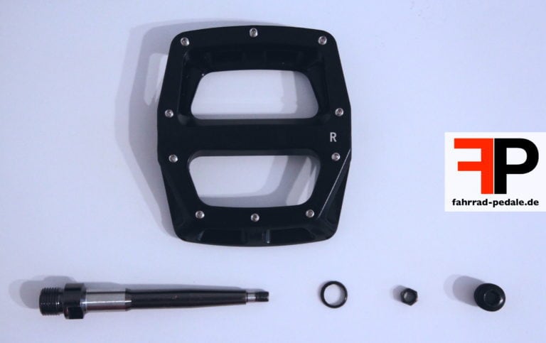 Aufbau eines Fahrradpedals Pedalachse Dichtring Kontermutter Staubschutz